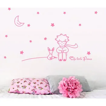 Samolepící dekorace Samolepka na zeď "Malý Princ- růžová" 96x42 cm