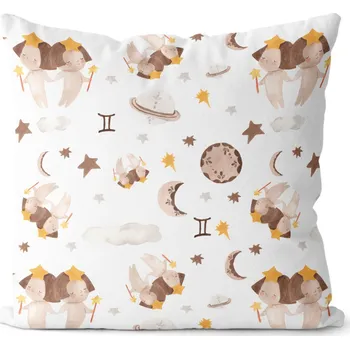 Dekorativní polštářek Polštář Znamení Watercolor – Blíženci (22.5. - 21.6.) (Velikost: 40 x 40 cm)