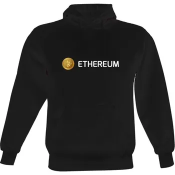 Pánská mikina Pánská mikina s kapucí s potiskem Ethereum - nápis pánské