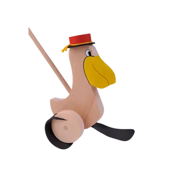 Dřevěná hračka Plácačka pelikán Červená