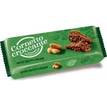 CORNETTI Máčené oplatky v čokoládě 112g plněné OŘÍŠKOVÝM krémem