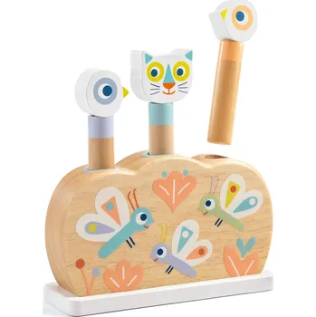 Dřevěná hračka Djeco BabyPopi Dřevěná vyskakovací zvířátka DJ06105