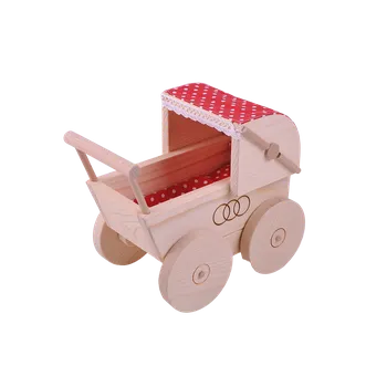 Dřevěná hračka Kočárek Růžová