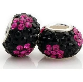 Souprava šperků Korálek s velkým průvlekem a šatony, Light Colorado Topaz, Jet, AG 925 Z 387-1