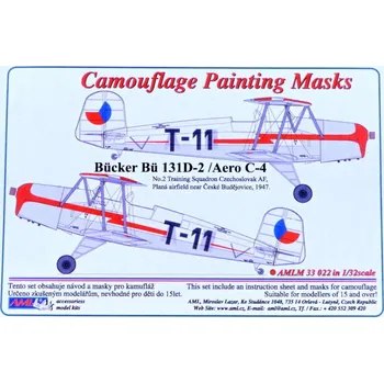 Plastikový model 1/32 Camouflage masks Bü 131D-2/Aero C-4