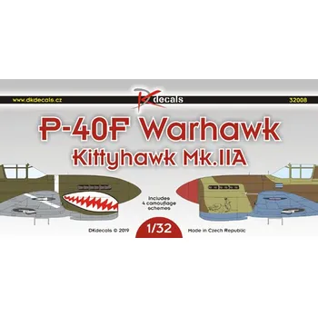 Plastikový model 1/32 P-40F Warhawk/Kiityhawk Mk.IIA (4x camo)