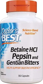 Přírodní produkt Doctor's Best Betaine HCL Pepsin & Gentian Bitters