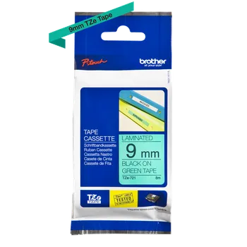 Pásek do tiskárny Páska Brother TZ-721 (Černý tisk/zelený podklad)