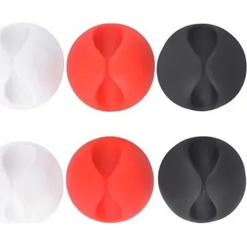 kabelová chránička Stolní organizér kabelů (6 ks) - černá, bílá, červená