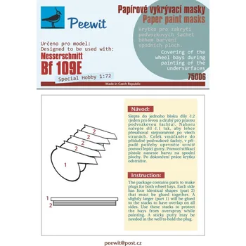 Plastikový model Peewit 1/72 Paper paint mask Messerschmitt Bf 109E (SP.H)