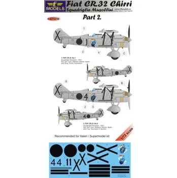 Plastikový model 1/72 Decals Fiat CR.32 Chirri Squadr.Musollini II.