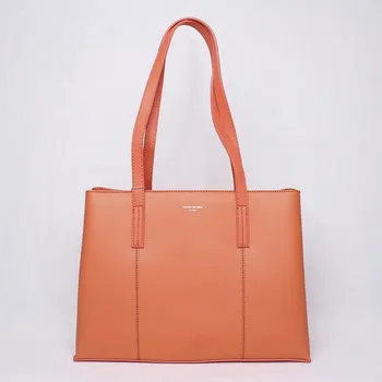 Kabelka Tříoddílová oranžová kabelka na rameno David Jones CM5775 na formát A4