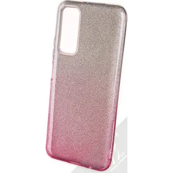 Pouzdro na mobilní telefon 1Mcz Shining Duo TPU třpytivý ochranný kryt pro Huawei P Smart (2021) stříbrná růžová (silver pink)
