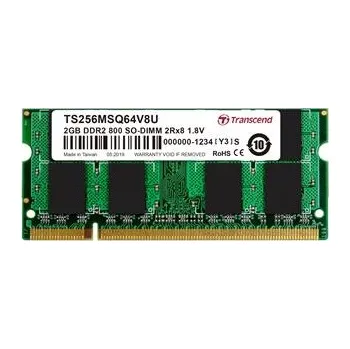 Operační paměť TRANSCEND - TS256MSQ64V8U - MEMORY, 2GB, SODIMM, DDR2, 800MHZ