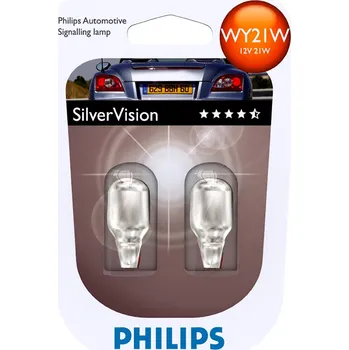 Philips SilverVision WY21W WX3x16d 12V 21W 2ks Autožárovka Philips SilverVision WY21W WX3x16d 12V 21W 2ks