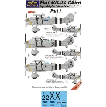 Plastikový model 1/72 Decals Fiat CR.32 Chirri Squadr.Musollini I.