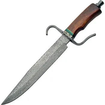 lovecký nůž Pevný Nůž Bowie Wood Handle Damascus