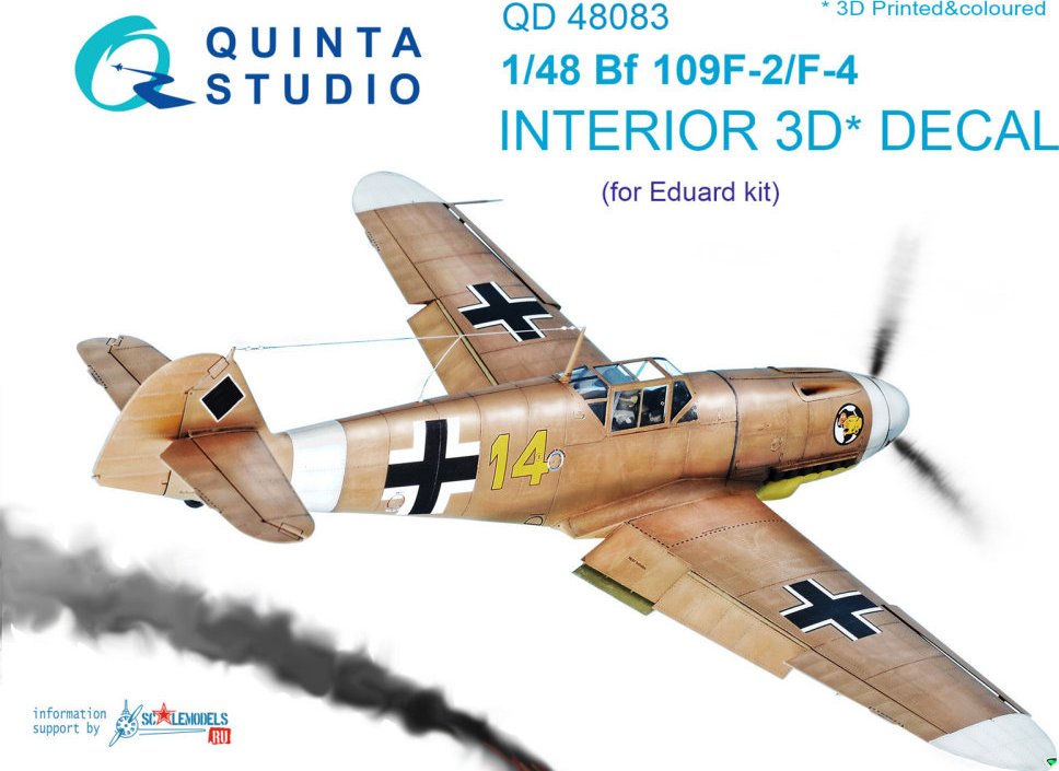 1/48 Bf 109F-2/F-4 3D Print&colour Interior (EDU)