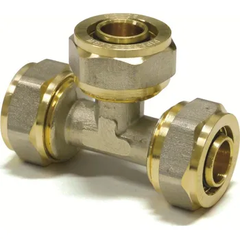 Instalatérský materiál PipeTec Deutschland Mosazná spojka tvaru T na hliníkové spojovací trubky 32x3 / 32x3 / 32x3 mm