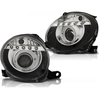 Přední světlomet Tuning Tec Přední světla FIAT 500 07- ANGEL EYES černé