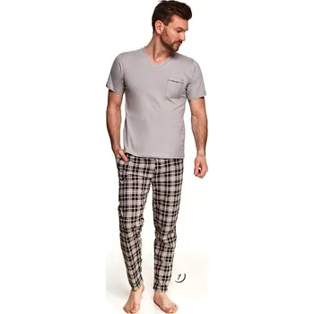 Pánské pyžamo Taro, pánské pyžamo 2520-Tymon, krátký rukáv, béžová, vel. M