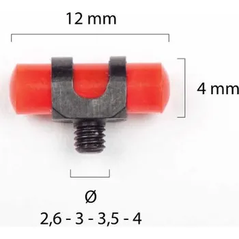 Příslušenství pro sportovní střelbu Muška na brokovnici světlovodná - červená - č.3