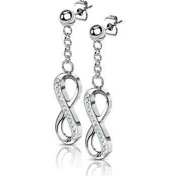 Náušnice Visací ocelové náušnice nekonečno