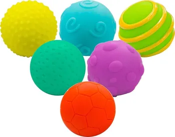Dětský míč Teddies Sada gumových míčků s texturou 6 ks