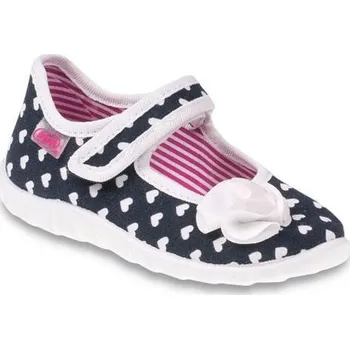 Dívčí baleríny Bačkůrky botičky Befado 460P006 černobílé se srdíčky flexibilní lehké velikost: 21