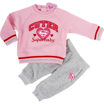 Super Baby dívčí růžovo/šedá tepláková souprava Velikost: 67