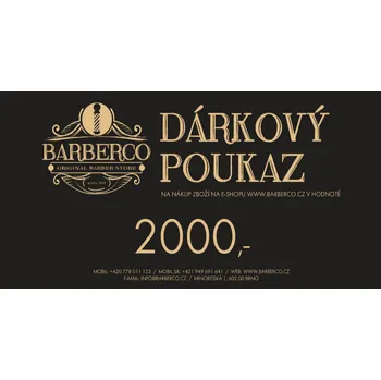 Kosmetická sada Dárkový poukaz BARBERCO Hodnota 2000 Kč