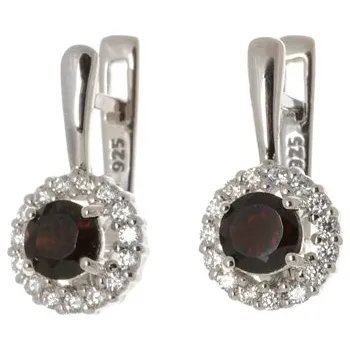 Šperk Stříbrné naušnice s přírodními granáty GRAAGUC1945 + dárek zdarma