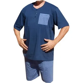 Pánské pyžamo xcena Pyžamo bavlněné pánské modré Velikost: XXL