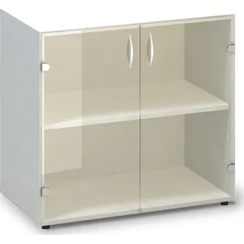 Šatní skříň Skleněná skříň Pro Office 80x45,8x73,5 cm Barva: Bílá + doprava ZDARMA