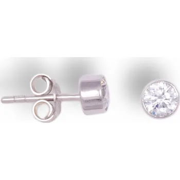 Náušnice GEMMAX Zlaté náušnice Pecky - osazené bílým zirkonem – zlatý šperk ryzosti 585/1000 v Dárkovém balení s Certifikátem GLEWB-03241