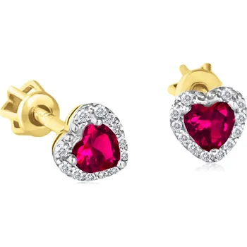 Náušnice Cutie Jewellery Z8015 GLECRB-24891 Zlaté náušnice s rubíny