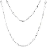 GEMMAX Original – garance kvality Zlatý náhrdelník Electra - bílý lesk s diamantovým brusem délka 42 cm – bílé zlato 585/1000 GLNWN-42-68211 – v dárkovém balení s Certifikátem ryzosti