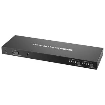 Audio PremiumCord HDMI matrix switch 4:2 , UHD rozlišení 4Kx2K@60Hz HDR, audio, Auto-Downscaling