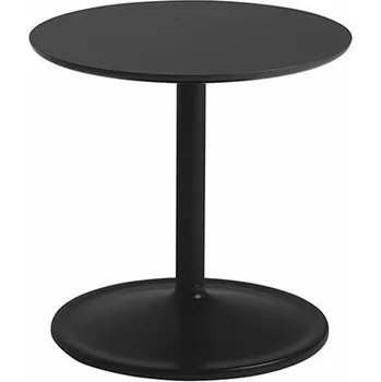 Konferenční stolek Odkládací stůl Muuto Soft Side Table Small Low černý top černé podnoží Ø41 v.40