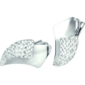 Náušnice GEMMAX Zlaté náušnice zdobené diamantovým brusem - bílé zlato – zlatý šperk ryzosti 585/1000 v Dárkovém balení s Certifikátem GLEWN-22691