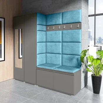 Předsíňová stěna Předsíňová stěna Emi 8 - grafit Barva panelů: Modrá - Trinity 13