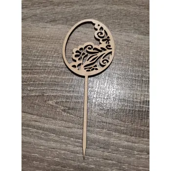 Velikonoční dekorace Dřevěný velikonoční zápich č.08 - zdobená kraslice