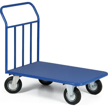 Plošinový vozík Plošinový vozík s plechovou ložnou plochou a odnímatelným madlem, plošina 1000x650 mm, nosnost 400 kg