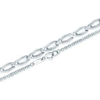 Náramek GEMMAX Elegantní zlatý článkový náramek - bílé zlato délka 18 cm – zlatý šperk ryzosti 585/1000 v Dárkovém balení s Certifikátem GLBWN-18-22961