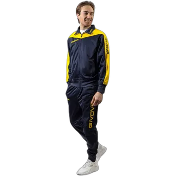 tepláková souprava givova Roma tmavě modrá/žlutá 0407 L