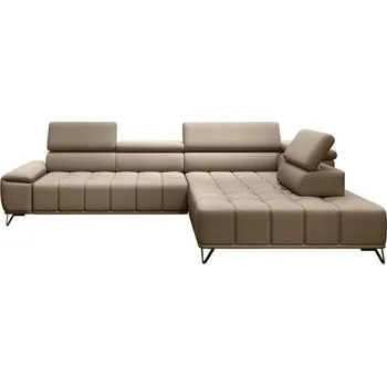 Sedací souprava Sedací souprava PALLADIO L pravá, světle hnědá moderní s nožičkami elektrický výsuv sedáku pro 4 osoby