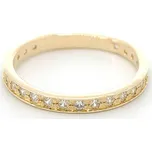 Zlatý prsten kroužek s pruhem zirkonů 1,60g