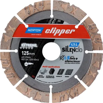 Řezný kotouč Norton Clipper PRO 4X4 SILENCIO 125x22,23