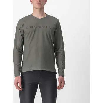 cyklistický dres CASTELLI Cyklistický dres s dlouhým rukávem letní - TRAIL TECH 2 - šedá
