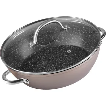 Hrnec Hrnec Coffee Brown Line mělký, 26 cm, 2,8 lit., pekáč do trouby s poklicí